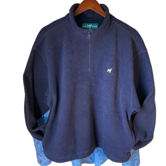 Vintage 90s Mens Big Dogs1/4 Zip Pullover, Medium, Navy unisex - Picture 9 of 10